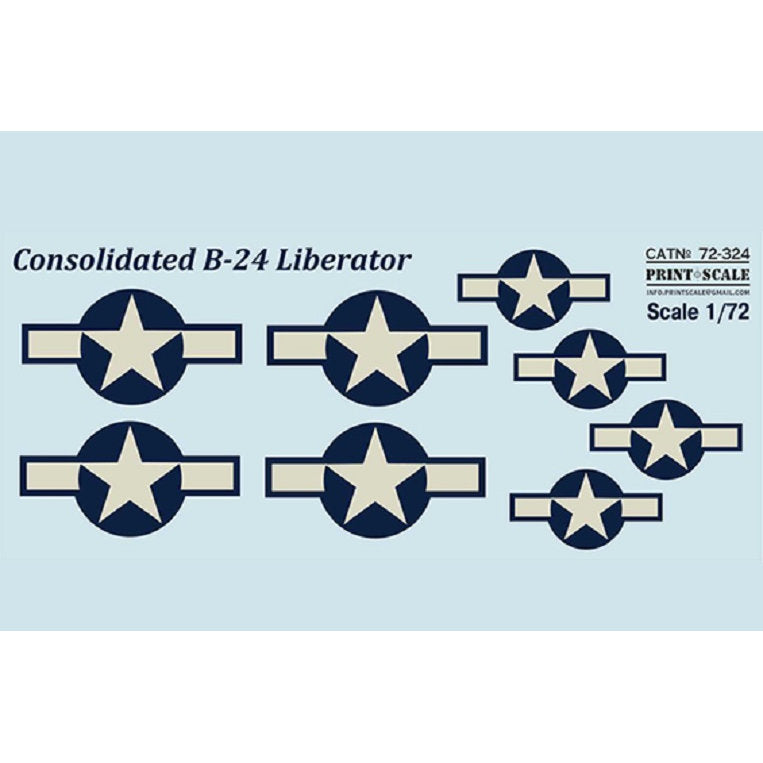 Print Scale 72-324 Decal B-24 Liberator Part 2 In the complete set 1.5 sheets Scale 1:72