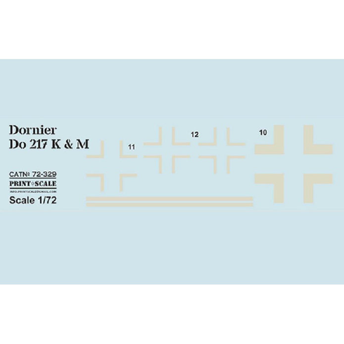 Print Scale 72-329 Decal Dornier Do.217 K&M In the complete set 1.5 sheets Scale 1:72 for Aircraft Plastic model kit