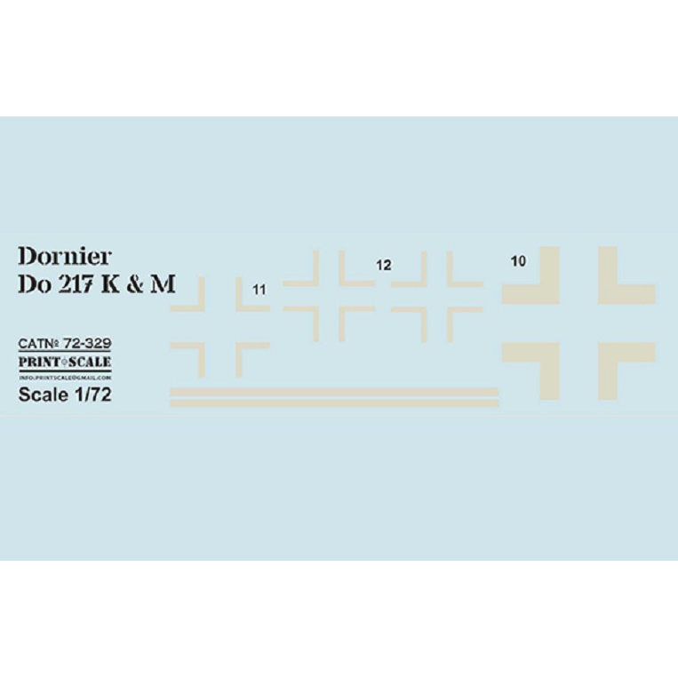 Print Scale 72-329 Decal Dornier Do.217 K&M In the complete set 1.5 sheets Scale 1:72 for Aircraft Plastic model kit