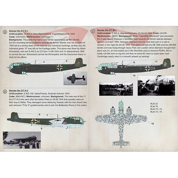 Print Scale 72-329 Decal Dornier Do.217 K&M In the complete set 1.5 sheets Scale 1:72 for Aircraft Plastic model kit