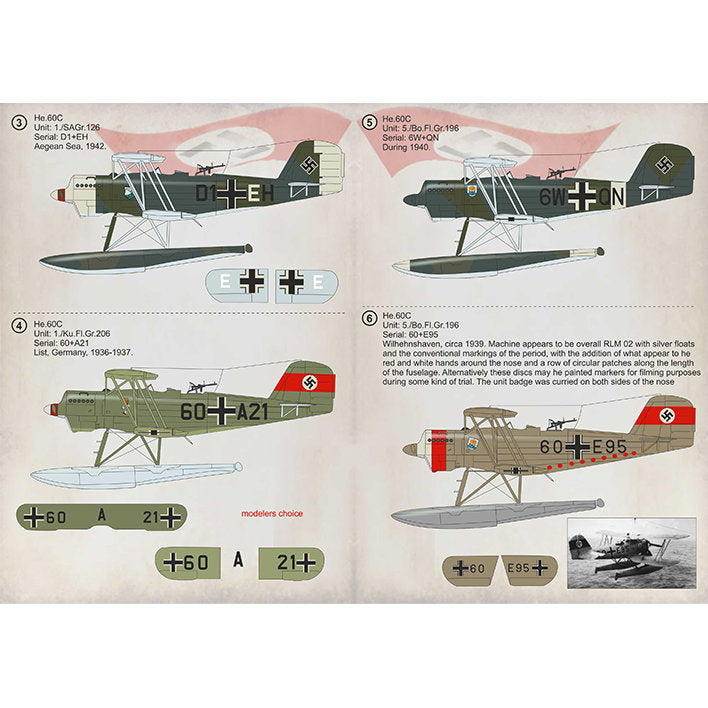 Print Scale 72-330 Decal Heinkel He 60 Part 1 Scale 1:72 for Aircraft Plastic model kit