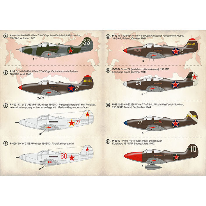 Print Scale 72-333 Decal Р-39 Aircobra Aces of the World War II Scale 1:72 for Aircraft Plastic model kit