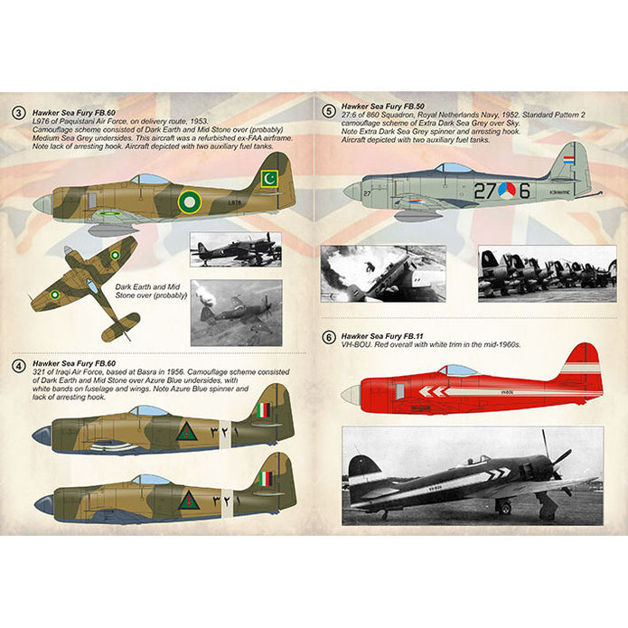 Print Scale 72-334 Decal Hawker Sea Fury Part 2 Scale 1:72 for Aircraft Plastic model kit
