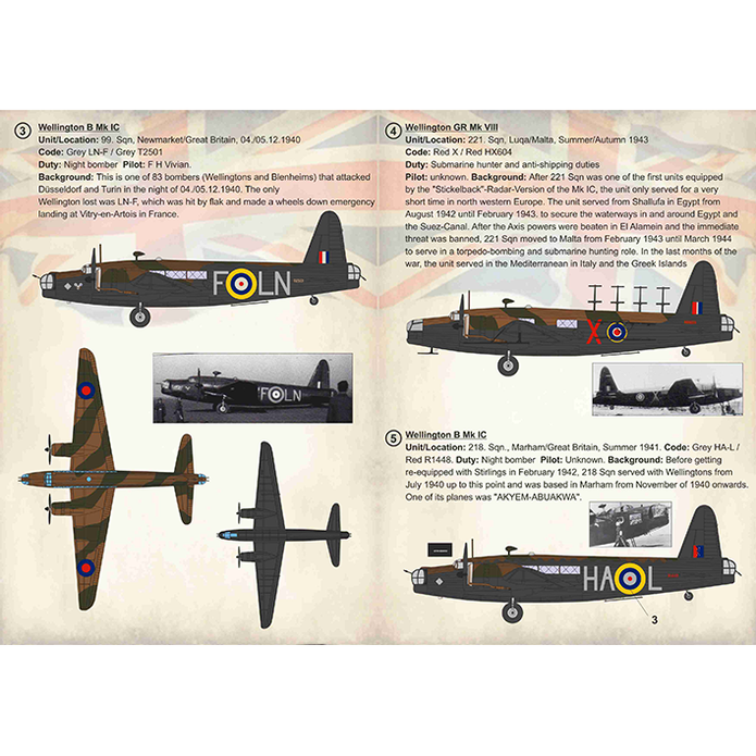 Print Scale 72-335 Decal 1:72 Vickers Wellington Mk IA, MK IC & GR Mk VIII, Part 1 In the complete set 1.5 sheets
