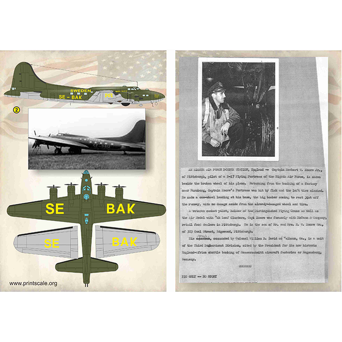 Print Scale 72-339 Decal Boeing B-17 Flying Fortress "Veni, Vidi, Vici" Scale 1:72 for Aircraft Plastic model kit