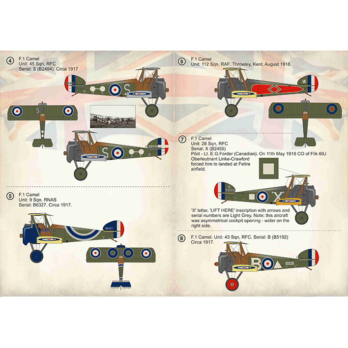 Print Scale 72-340 Decal Sopwith Camel Part-1 Scale 1:72 for Aircraft Plastic model kit