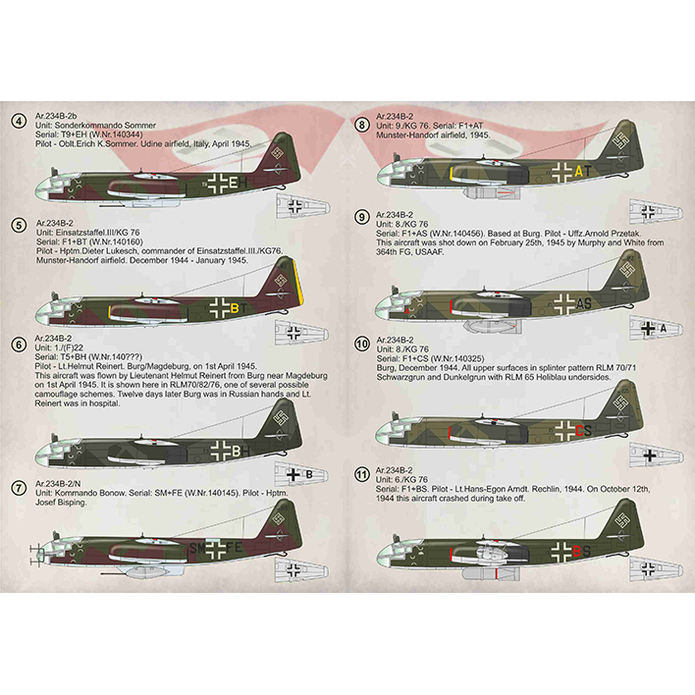 Print Scale 72-341 Decal Arado Ar 234 Blitz Scale 1:72 for Aircraft Plastic model kit