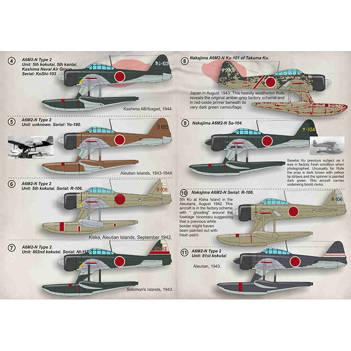 Print Scale 72-343 Decal Nakajima A6M2-N Scale 1:72 for Aircraft Plastic model kit