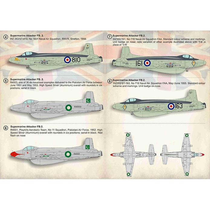 Print Scale 72-345 Decal Supermarine Attaker Part 1 Scale 1:72 for Aircraft Plastic model kit