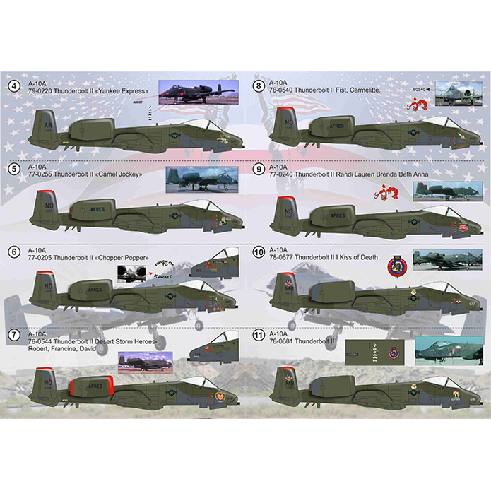Print Scale 72-347 Decal A-10 Thunderbolt ll Desert Storm Part 3 Scale 1:72 for Aircraft Plastic model kit