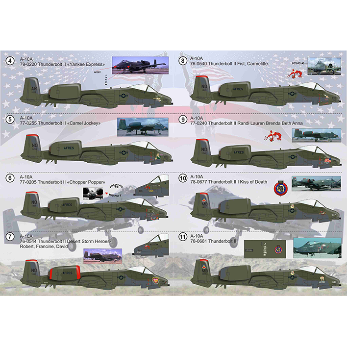 Print Scale 72-347 Decal A-10 Thunderbolt ll Desert Storm Part 3 Scale 1:72 for Aircraft Plastic model kit