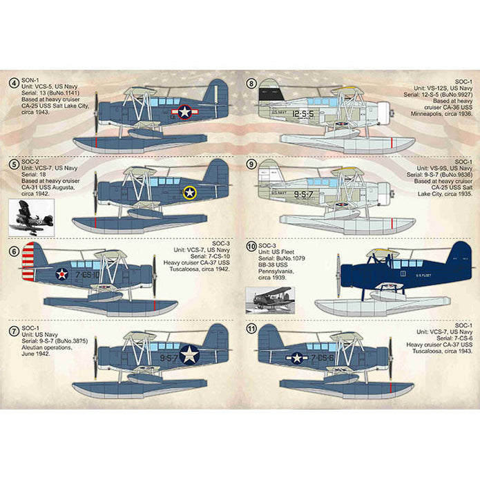 Print Scale 72-356 Decal Curtiss SOC Seagull Part 1 Scale 1:72 for Aircraft Plastic model kit