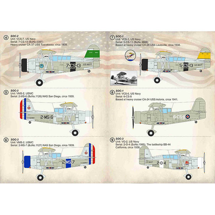 Print Scale 72-357 Decal Curtiss SOC Seagull Part 2 Scale 1:72 for Aircraft Plastic model kit