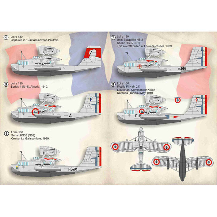 Print Scale 72-358 Decal Loire 130 Scale 1:72 for Aircraft Plastic model kit
