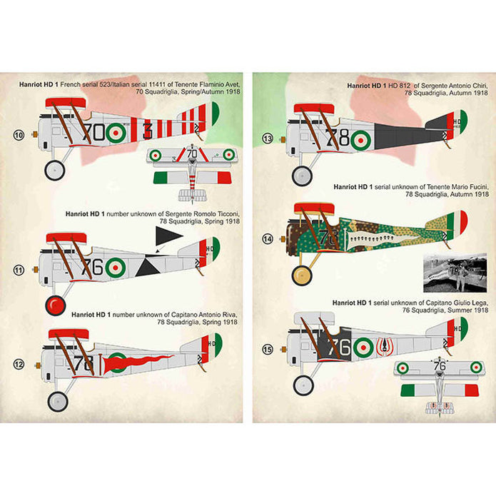 Print Scale 72-360 Decal Italian Aces of WW I. Part 3. SPAD. Scale 1:72 for Aircraft Plastic model kit