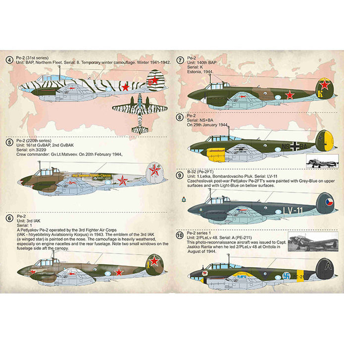 Print Scale 72-361 Decal Petlyakov Pe-2 Scale 1:72 for Aircraft Plastic model kit