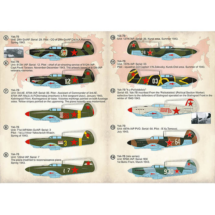 Print Scale 72-363 Decal Yakovlev Yak-7 Scale 1:72 for Aircraft Plastic model kit