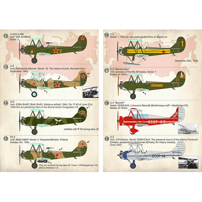 Print Scale 72-365 Decal Polikarpov U-2 Po-2 Part-1 Scale 1:72 for Aircraft Plastic model kit