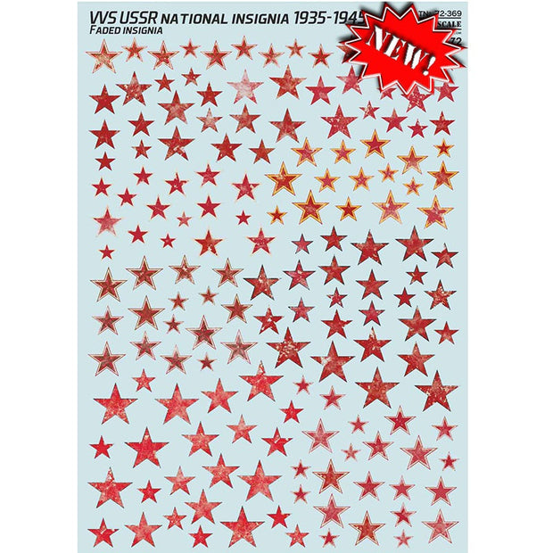 Print Scale 72-369 Decal VVS USSR Faded National Insignia 1935-1945 Scale 1:72 for Aircraft Plastic model kit