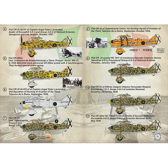 Print Scale 72-379 Decal Fiat Cr.32 Spanish Civil War Scale 1:72 for Aircraft Plastic model kit