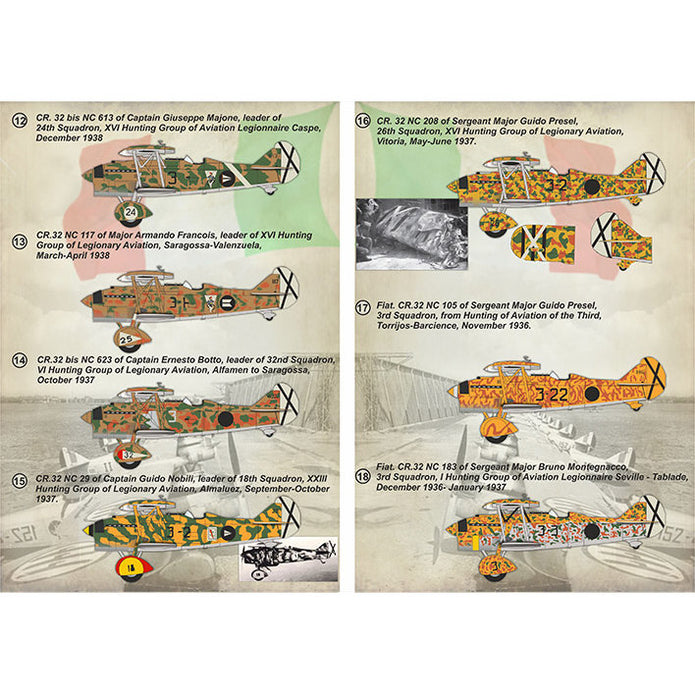 Print Scale 72-379 Decal Fiat Cr.32 Spanish Civil War Scale 1:72 for Aircraft Plastic model kit