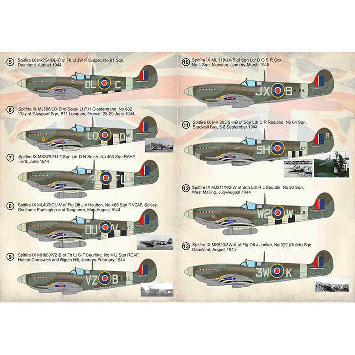 Print Scale 72-382 Decal Spitfire Aces of Northwest Europe 1944-45 Part 1 Scale 1:72 for Aircraft Plastic model kit