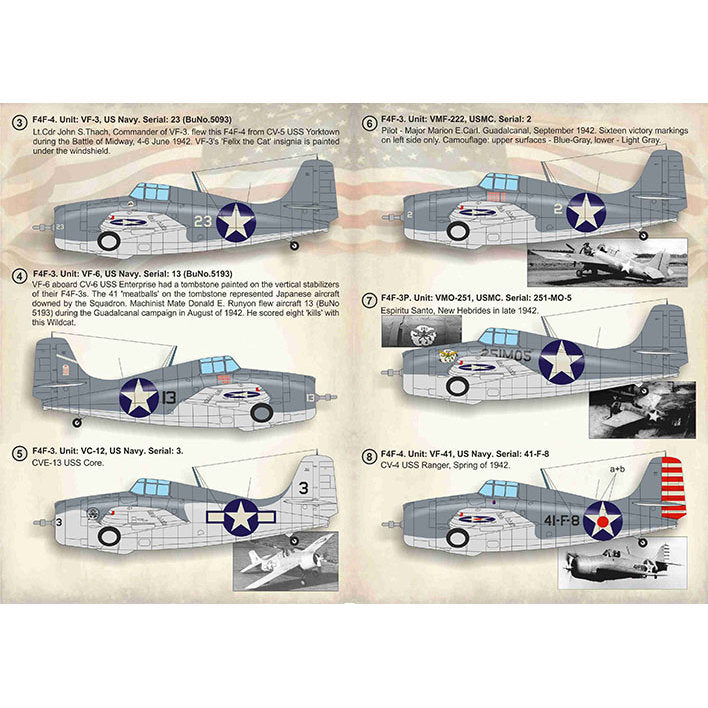 Print Scale 72-384 Decal Grumman F4F Wildcat Scale 1:72 for Aircraft Plastic model kit