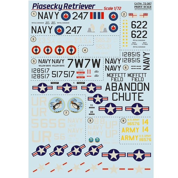 Print Scale 72-387 Decal Piasecky Retriever The complete set 1.5 leaf Scale 1:72 for Helicopter Plastic model kit