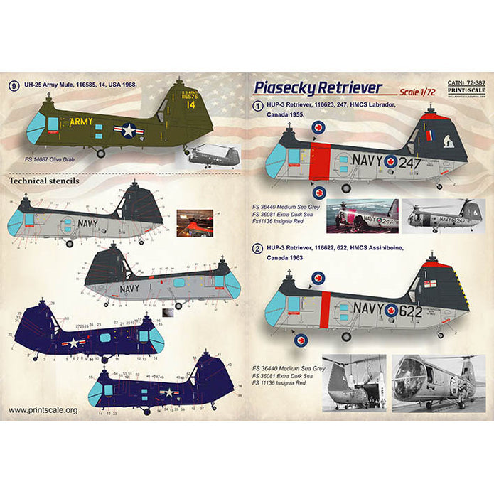 Print Scale 72-387 Decal Piasecky Retriever The complete set 1.5 leaf Scale 1:72 for Helicopter Plastic model kit