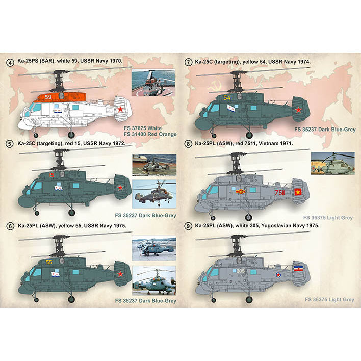 Print Scale 72-394 Decal Kamov Ka-25 Hormone Scale 1:72 for Helicopter Plastic model kit
