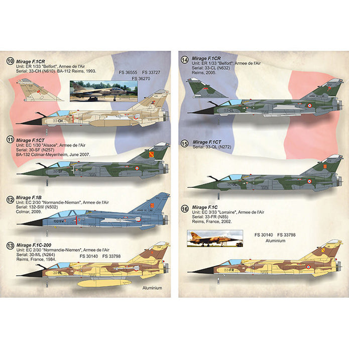 Print Scale 72-397 Decal Dassault Mirage F.1 Part-2 Scale 1:72 for Aircraft Plastic model kit