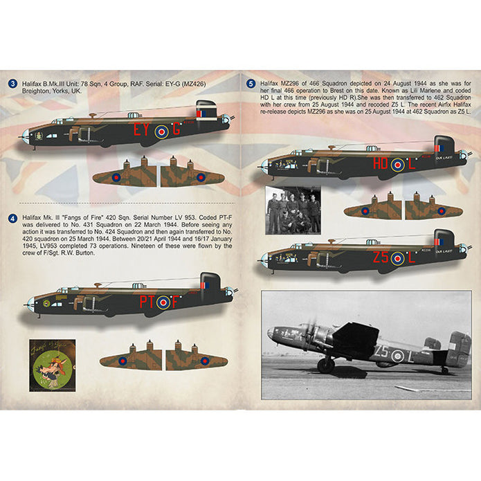Print Scale 72-398 Decal Handley Page Halifax Part 1 Scale 1:72 for Aircraft Plastic model kit
