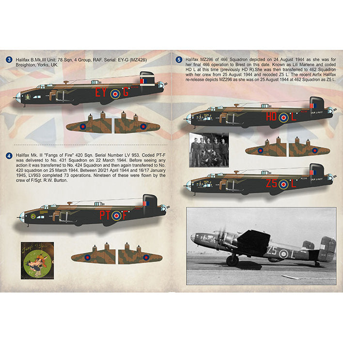 Print Scale 72-398 Decal Handley Page Halifax Part 1 Scale 1:72 for Aircraft Plastic model kit