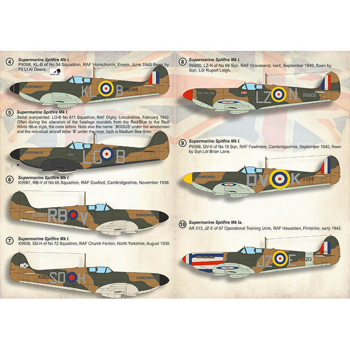 Print Scale 72-403 Decal Supermarin Spitfire Mk. 1 Scale 1:72 for Aircraft Plastic model kit