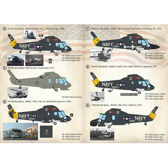 Print Scale 72-404 Decal Kaman Sea Sprite. Part 2 Scale 1:72 for Helicopter Plastic model kit