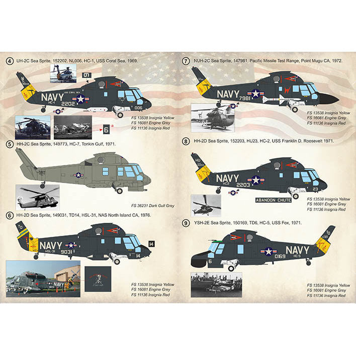 Print Scale 72-404 Decal Kaman Sea Sprite. Part 2 Scale 1:72 for Helicopter Plastic model kit