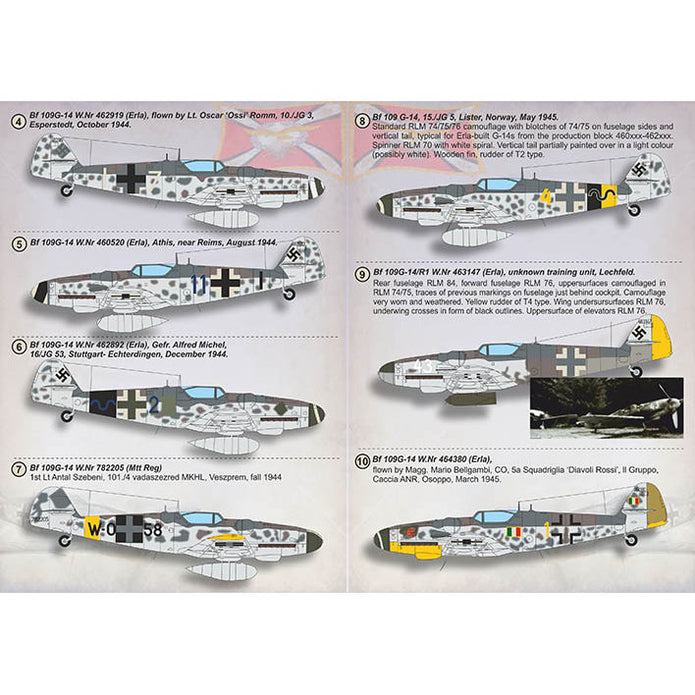 Print Scale 72-406 Decal Messerschmitt Bf-109 G-14 Late. Scale 1:72 for Aircraft Plastic model kit