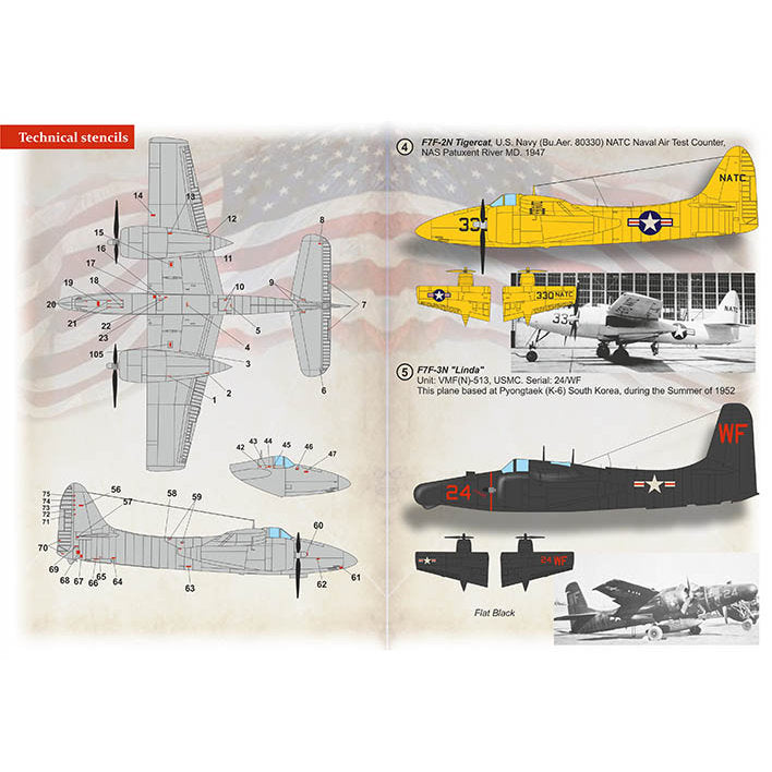 Print Scale 72-420 Decal Grumman F7F Tigercat Scale 1:72 for Aircraft Plastic model kit