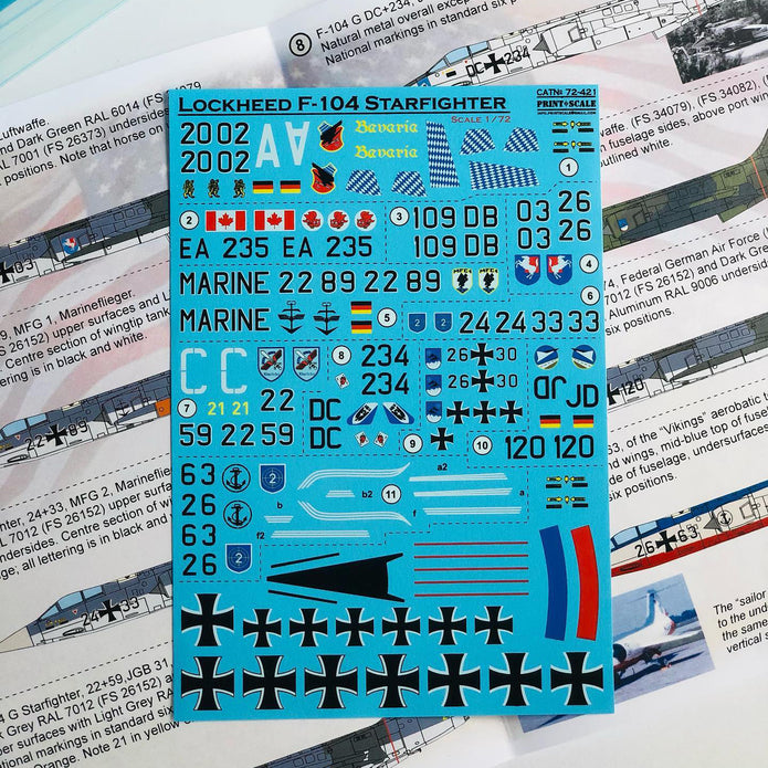 Print Scale 72-421 Decal Lockheed F-104 Starfigter Scale 1:72 for Aircraft Plastic model kit