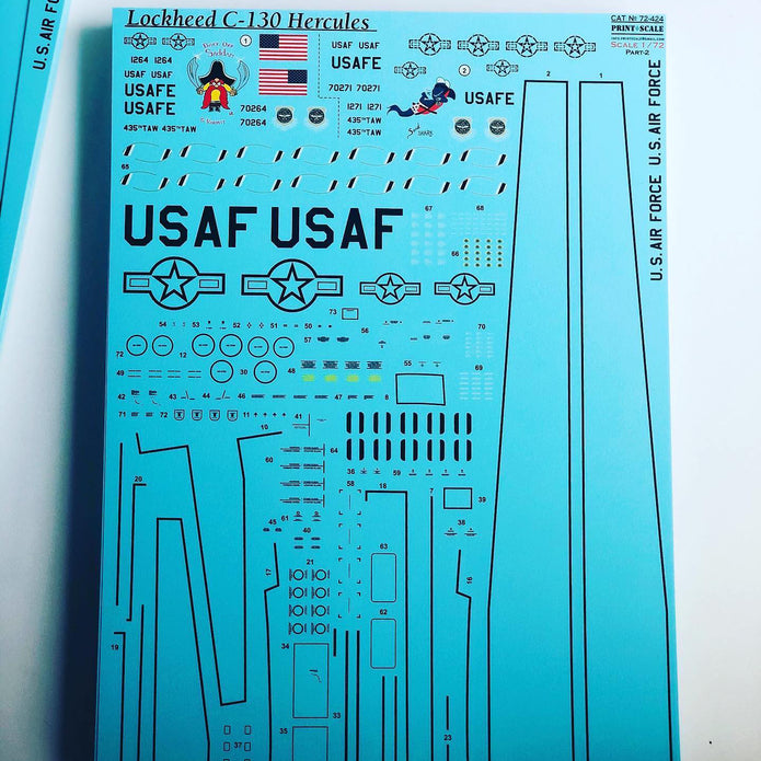 Print Scale 72-424 Decal Lockheed C-130 Hercules. Part 2 Scale 1:72 for Aircraft Plastic model kit