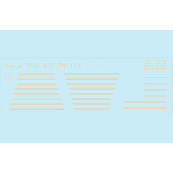 Print Scale 72-429 Decal FW-190 D-9 Part 1  Scale 1:72 for Aircraft Plastic model kit