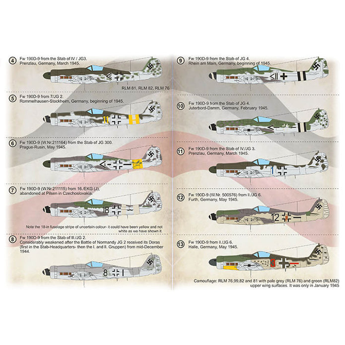 Print Scale 72-429 Decal FW-190 D-9 Part 1  Scale 1:72 for Aircraft Plastic model kit
