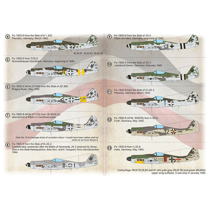 Print Scale 72-429 Decal FW-190 D-9 Part 1  Scale 1:72 for Aircraft Plastic model kit