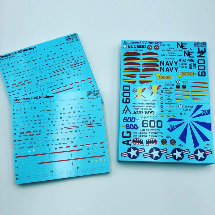 Print Scale 72-433 Decal 1:72 Grumman E-2C Hawkeye Part 2 The complete set 1.5 leaf