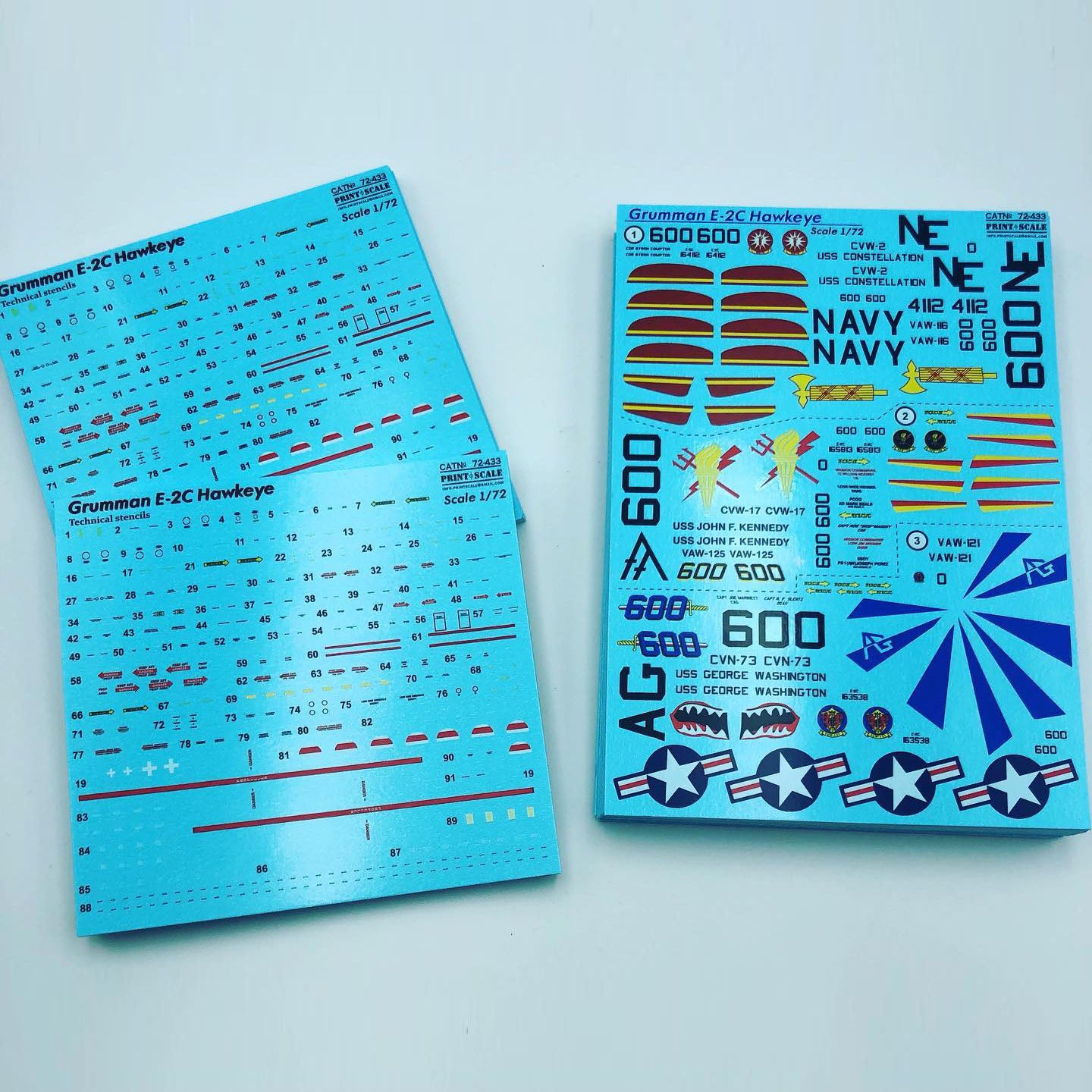 Print Scale 72-433 Decal 1:72 Grumman E-2C Hawkeye Part 2 The complete set 1.5 leaf