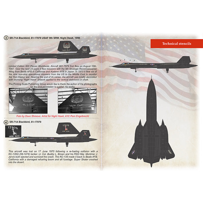Print Scale 72-435 Decal Lockheed SR-71 Part 1 The complete set 1.5 leaf Scale 1:72 for Aircraft Plastic model kit