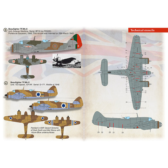 Print Scale 72-436 Decal Bristol Beaufighter Mk.X Part 2 Scale 1:72 for Aircraft Plastic model kit
