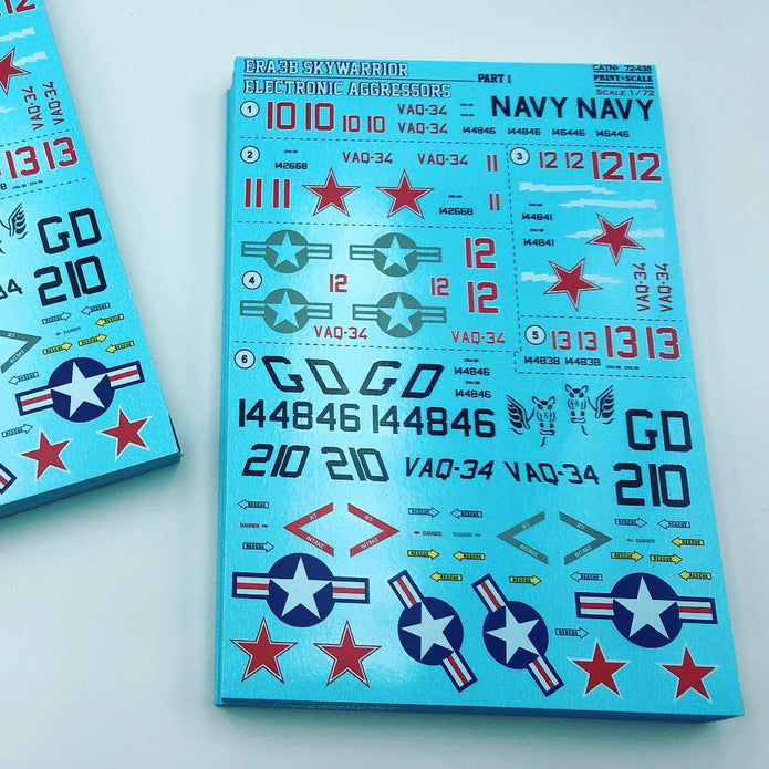 Print Scale 72-438 Decal ERA-3B Skywarrior Electroniс Aggressors Part 1  Scale 1:72 for Aircraft Plastic model kit