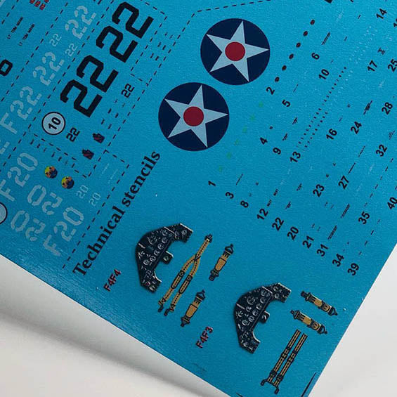 Print Scale 72-441 Decal F4F Wildcat Aces (with 3D instrumental panel)  Scale 1:72 for Aircraft Plastic model kit