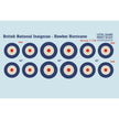 Print Scale 72-445 Decal 1:72 British National Insignia. Hawker Hurricane The complete set 1.5 leaf